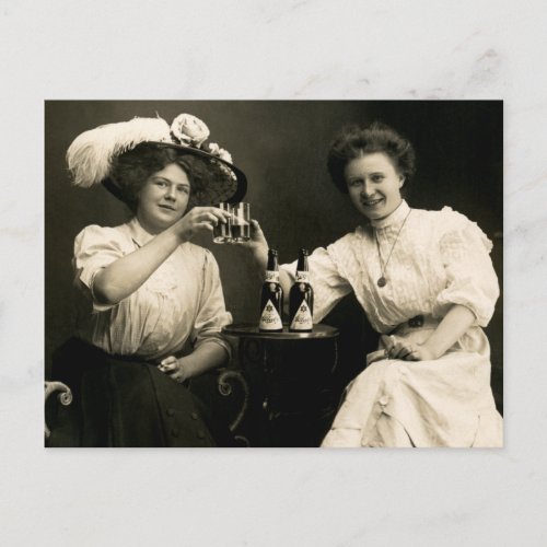 1905 Beer Drinking Girl Friends Postcard