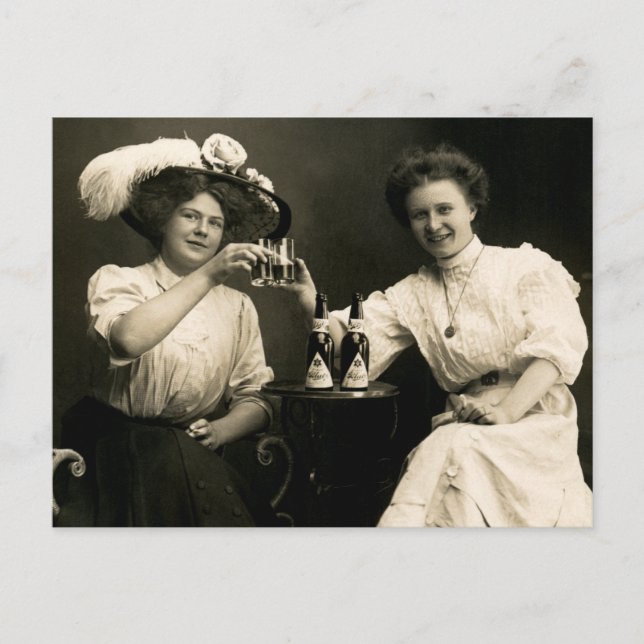 1905 Beer Drinking Girl Friends Postcard (Front)