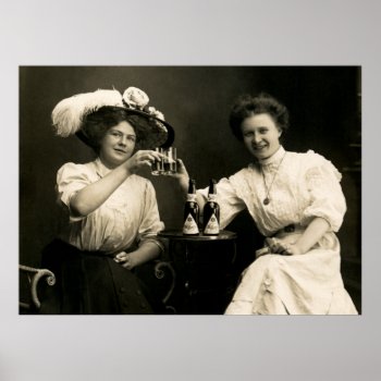1905 Beer Drinking Girl Friends Poster by historicimage at Zazzle