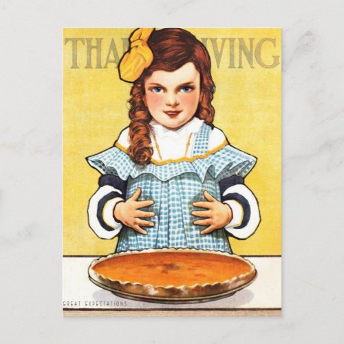 1905 GREAT EXPECTATIONS FOR PUMPKIN PIE HOLIDAY POSTCARD