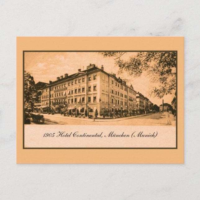 1905 Hotel Continental Munich Germany Postcard (Front)