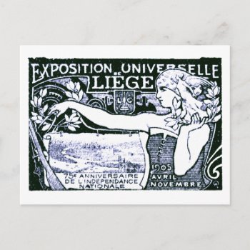 1905 Liege Art Nouveau Poster Postcard by historicimage at Zazzle