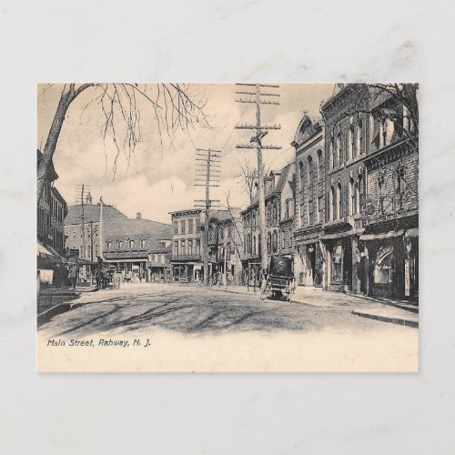 1905 Stores Main St Rahway NJ Vintage Postcard