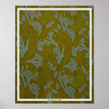 1905 Vintage European Swimming Fish wallpaper