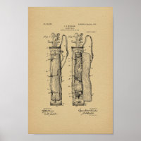1905 Vintage Golf Caddy Bag Patent Art Print
