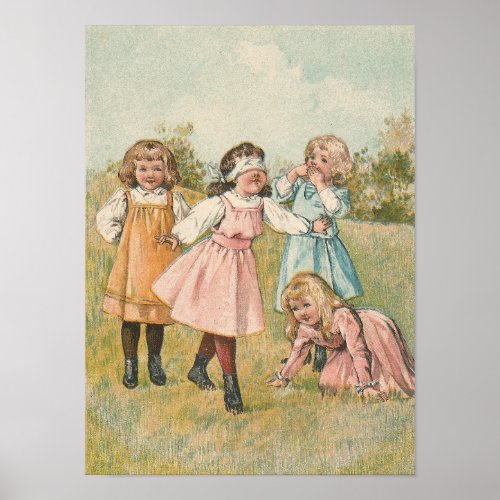 1906 Children Playing Blind Mans Bluff Poster