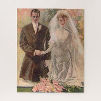 1906 Edwardian wedding Jigsaw Puzzle