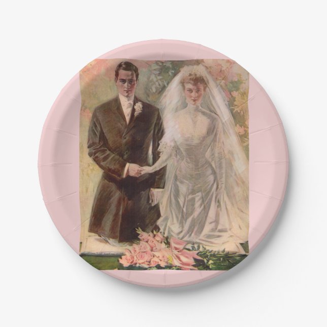 1906 Edwardian wedding Paper Plates (Front)