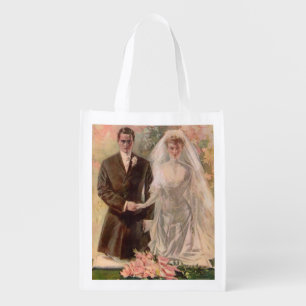 1906 Edwardian wedding Reusable Grocery Bag