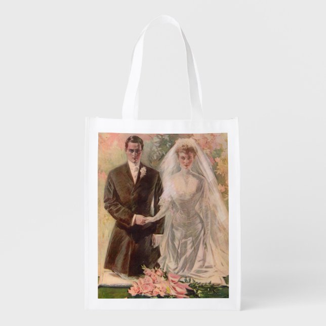 1906 Edwardian wedding Reusable Grocery Bag (Front)