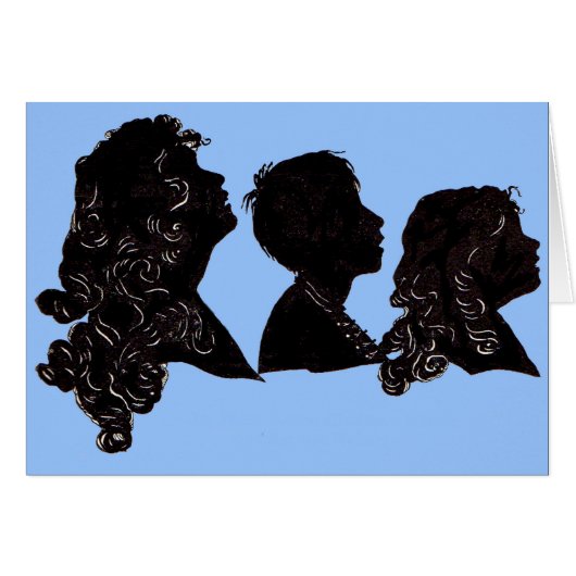 1906 mother, son and daughter silhouettes (Front Horizontal)