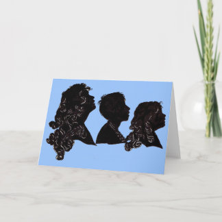 1906 mother, son and daughter silhouettes card