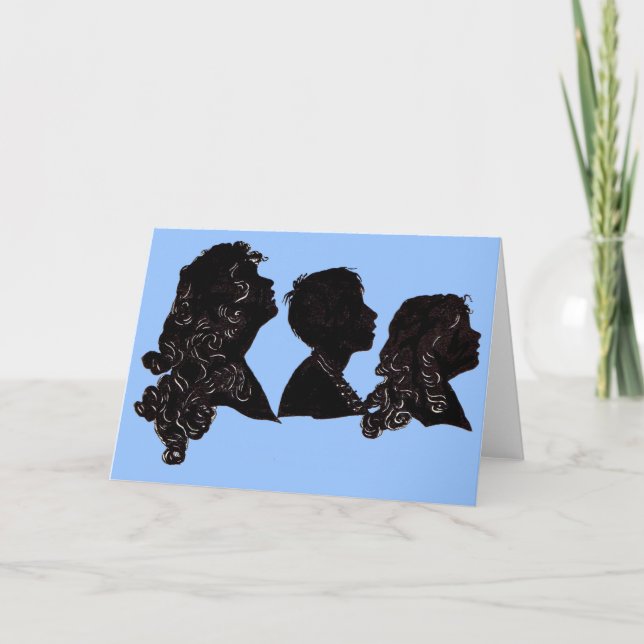 1906 mother, son and daughter silhouettes card (Front)