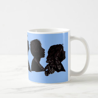 1906 mother, son and daughter silhouettes coffee mug