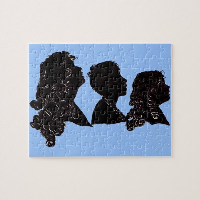 1906 mother, son and daughter silhouettes jigsaw puzzle (Horizontal)