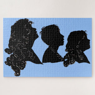 1906 mother, son and daughter silhouettes jigsaw puzzle