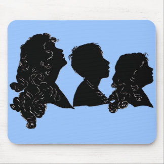 1906 mother, son and daughter silhouettes mouse pad