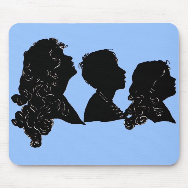 1906 mother, son and daughter silhouettes mouse pad (Front)