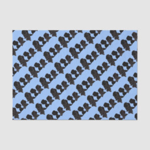1906 mother, son and daughter silhouettes tissue paper