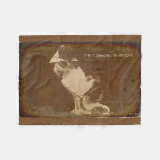 1906 The Commanding Officer dressed cat RPPC Fleece Blanket