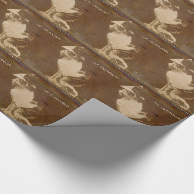 1906 The Commanding Officer dressed cat RPPC Wrapping Paper (Corner)