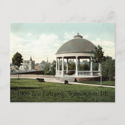 1906 Zoo Entrance Wilmington DE Postcard