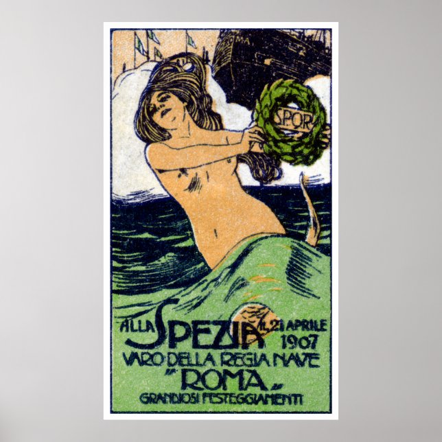 1907 Italian Battleship Roma Poster (Front)
