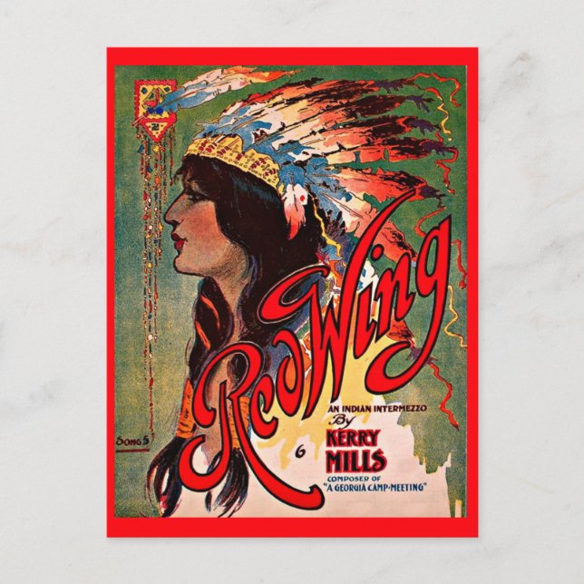 1907 Redwing sheet music cover Postcard (Front)