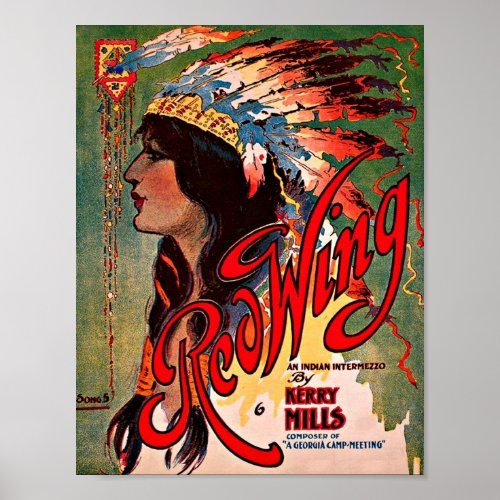  1907 Redwing sheet music cover print