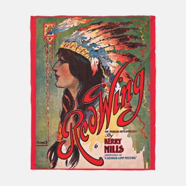 1907 Redwing sheet music cover print Fleece Blanket (Front)