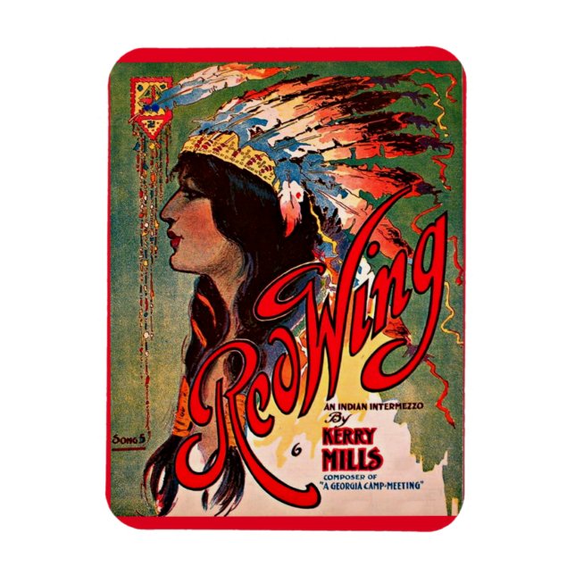  1907 Redwing sheet music cover print Magnet (Vertical)