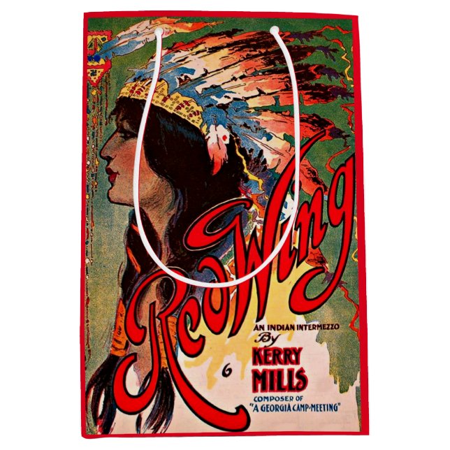  1907 Redwing sheet music cover print Medium Gift Bag (Front)