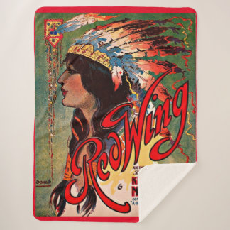 1907 Redwing sheet music cover print Sherpa Blanket