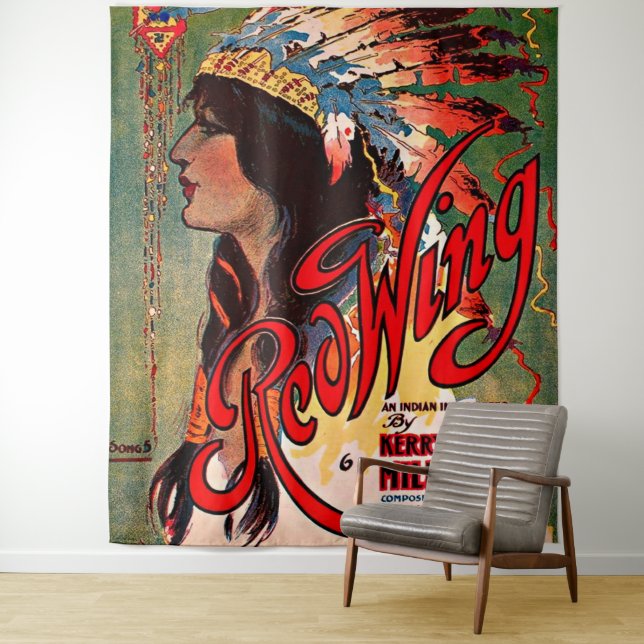  1907 Redwing sheet music cover print Tapestry (In Situ)