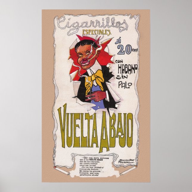 1907 Vintage Vuelta Abajo Cigarette Advertisement Poster (Front)