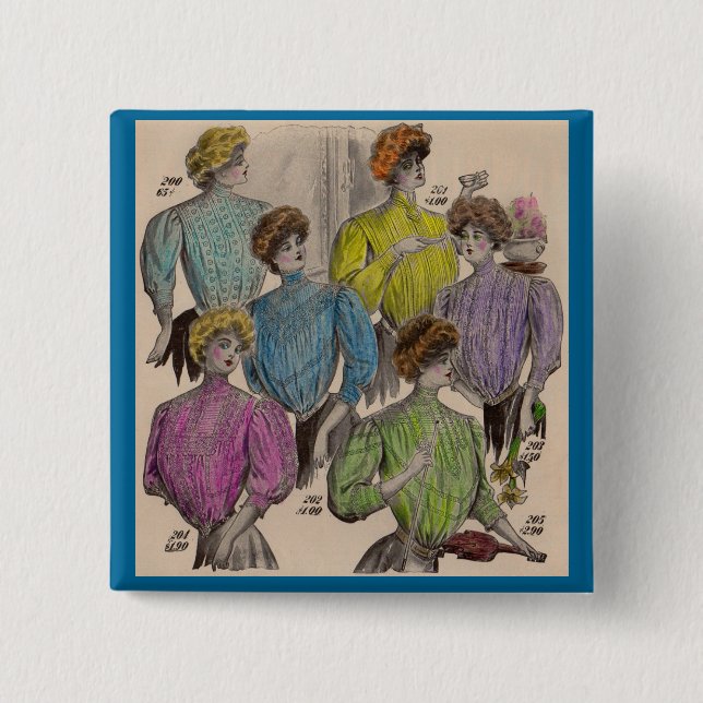 1908 Gimbels ladies blouses waists no. 1 Pinback Button (Front)