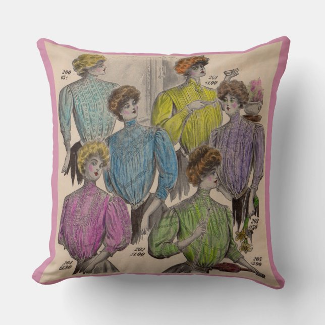 1908 Gimbels ladies blouses waists no. 1 Throw Pillow (Front)