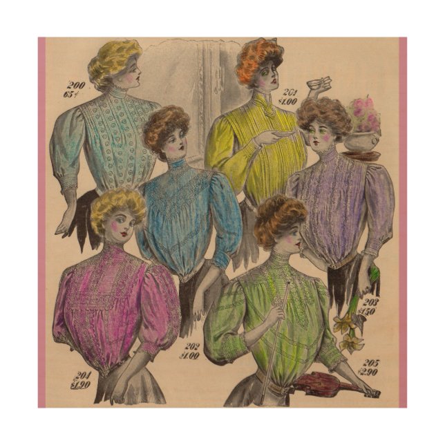1908 Gimbels ladies blouses waists no. 1 Wood Wall Art (Front)