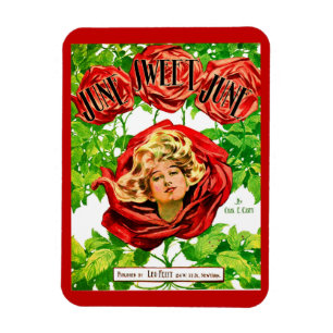 1908 June Sweet June sheet music cover print Magnet