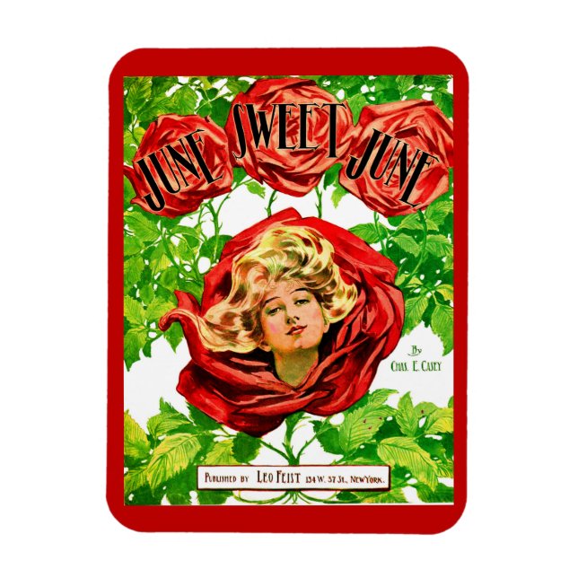 1908 June Sweet June sheet music cover print Magnet (Vertical)
