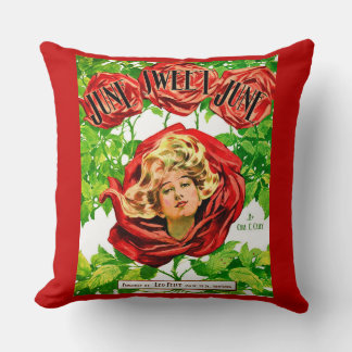 1908 June Sweet June sheet music cover print Throw Pillow