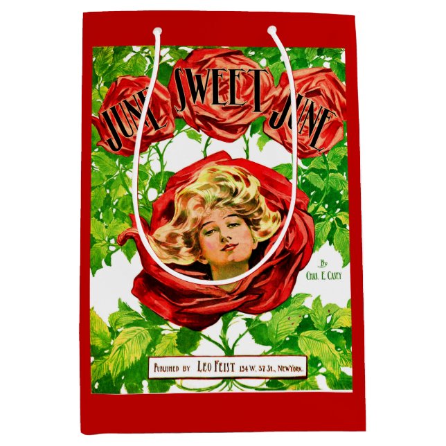 1908 June Sweet June sheet music print Medium Gift Bag (Front)