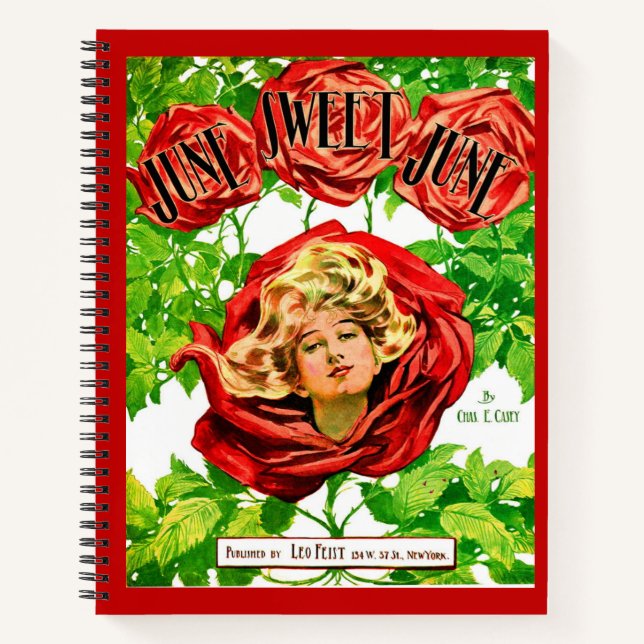 1908 June Sweet June sheet music print Notebook (Front)