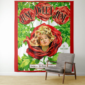 1908 June Sweet June sheet music print Tapestry