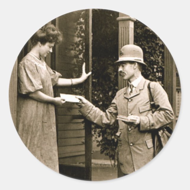 1908 Mail Classic Round Sticker (Front)