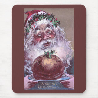 1908 Santa with Plum Pudding Vintage Christmas Mouse Pad