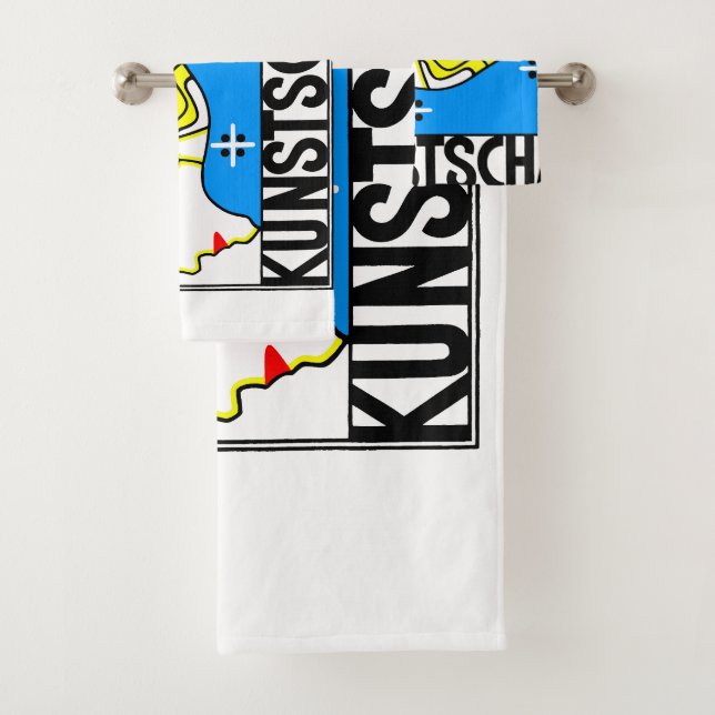 1908 Vienna Art Nouveau Art Show Fair Maiden Bath Towel Set (Insitu)
