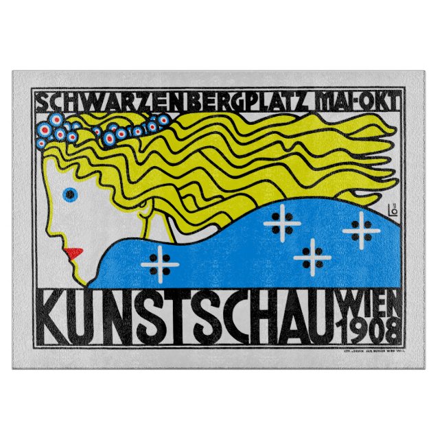 1908 Vienna Art Nouveau Art Show Fair Maiden Cutting Board (Front)