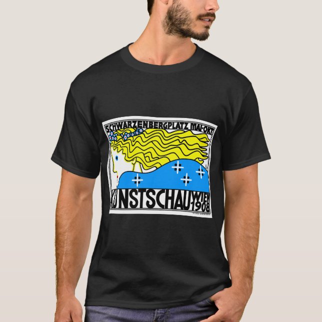 1908 Vienna Art Nouveau Art Show Fair Maiden T-Shirt (Front)