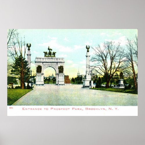 1908 Vintage Prospect Park Brooklyn NY Poster